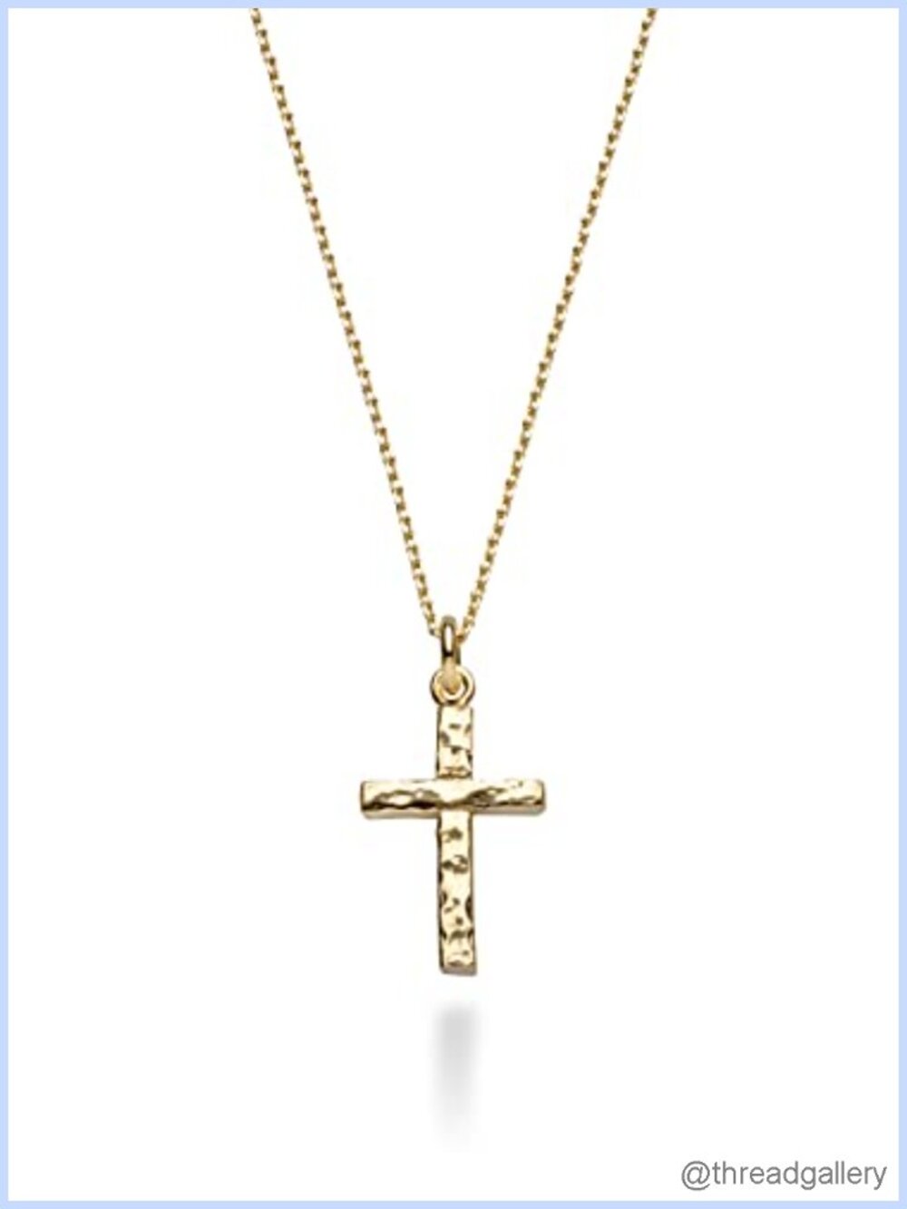 Italian 925 Sterling Silver Cross Pendant Necklace 18K Gold Plated